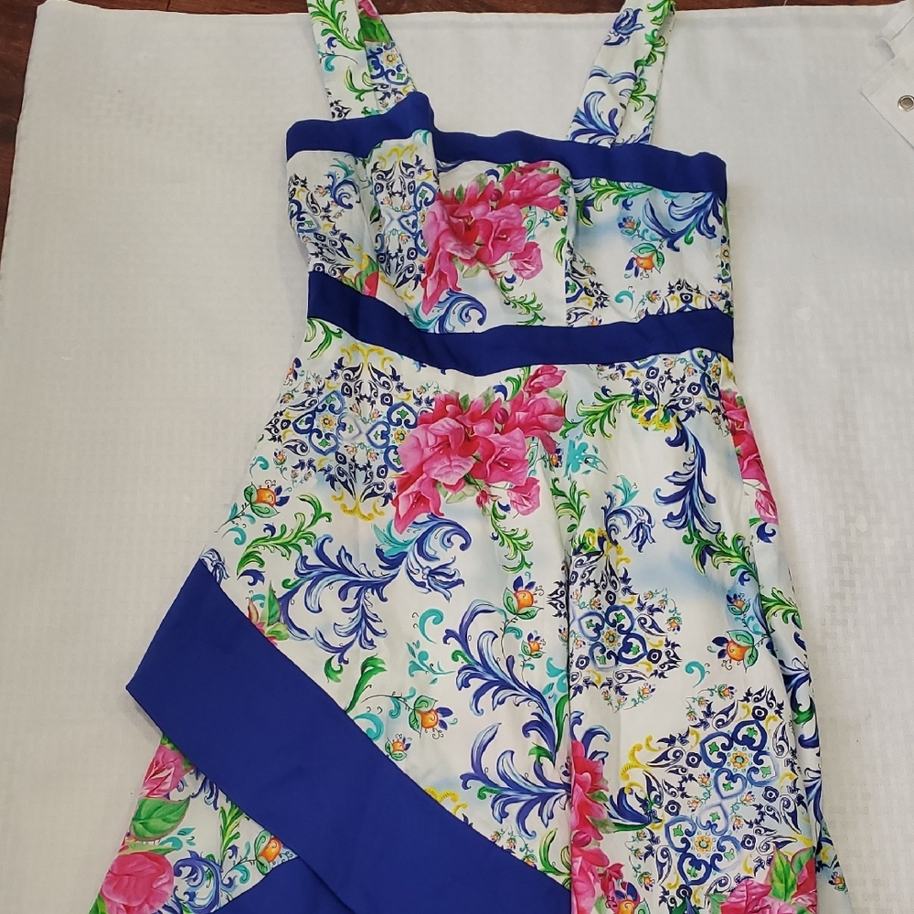 Nwt Boston Proper Floral Dress in Blue and White - Picture 12 of 16
